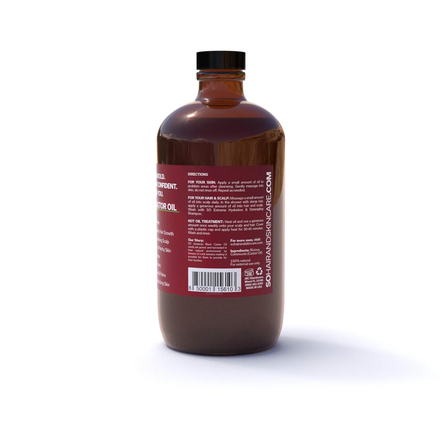 SO Extra Strength – Aceite de ricino negro jamaicano de 8 onzas líquidas (8.0 fl oz)  Acondicionador hidratante natural 100 de fuerza pura para