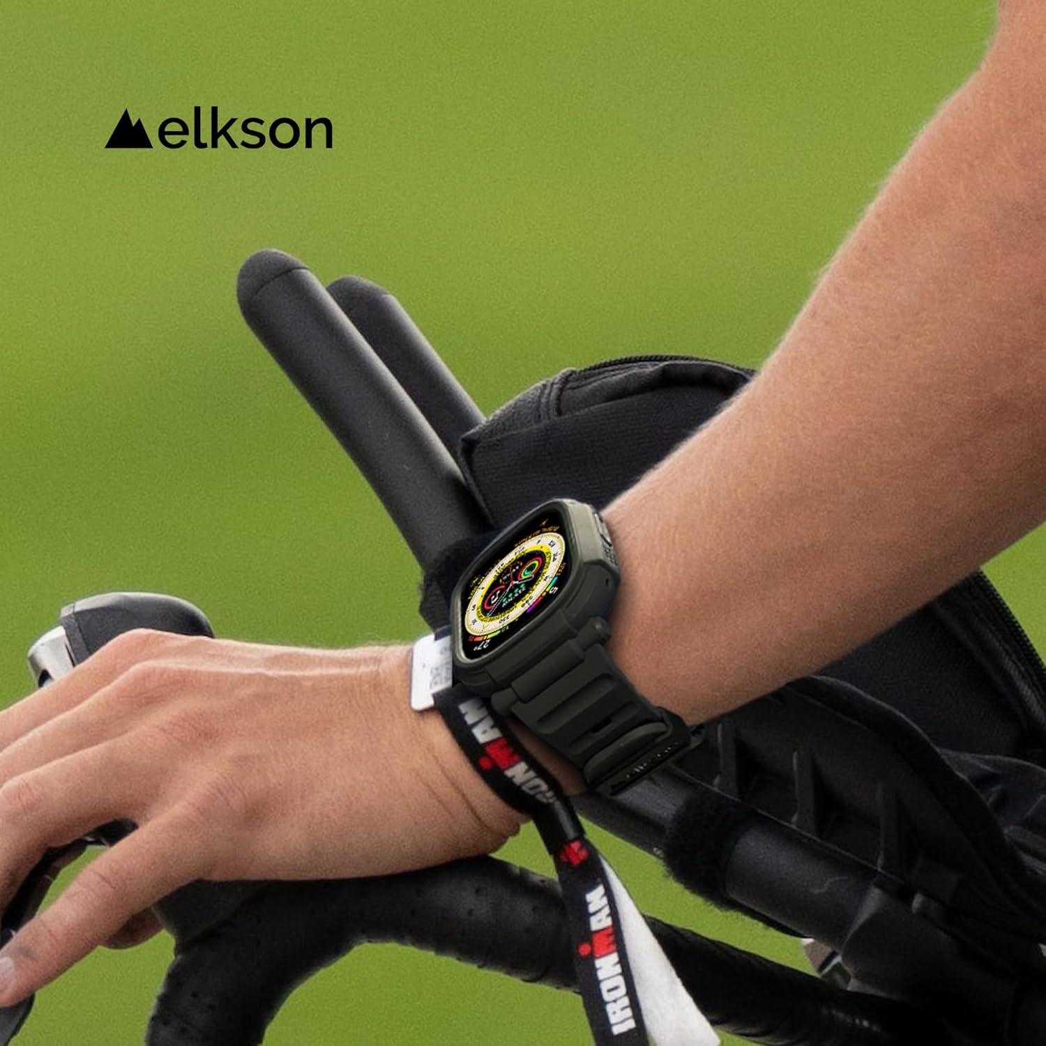 elkson Quattro Pro Series – Funda resistente para Apple Watch Ultra 2 1 Band de 1.732 pulgadas, protector de pantalla de vidrio templado, resistente