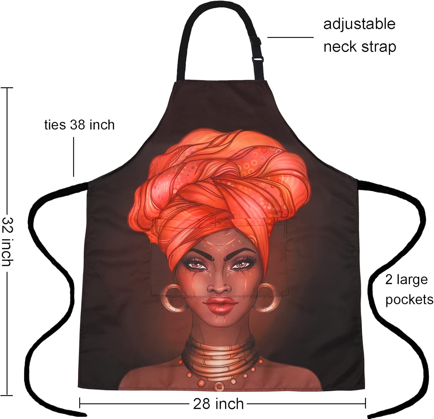 Paquete de 2 delantales ajustables resistentes a las gotas de agua, lazos largos con 2 bolsillos, cocina para mujer