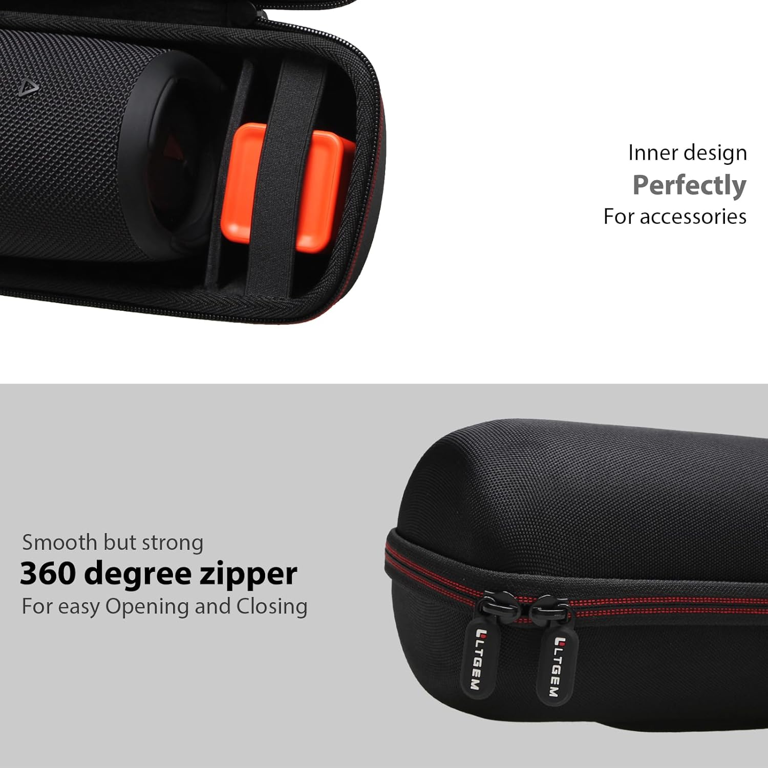LTGEM Funda para JBL Charge 4JBL Charge 5 Funda de transporte para altavoces, bolsa protectora de viaje para almacenamiento duro, se adapta al