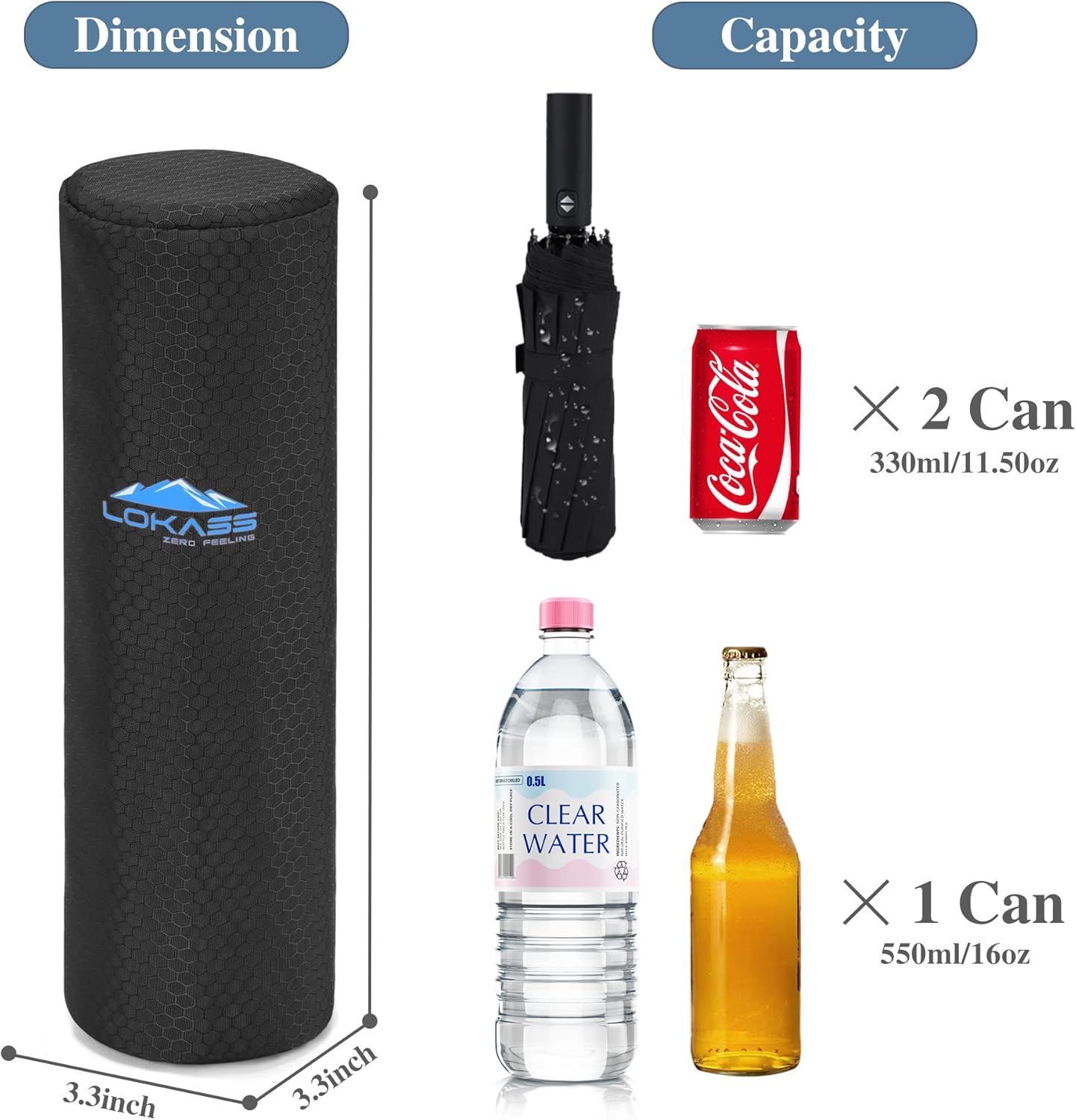 Bolsa térmica de golf aislada, funda térmica portátil para camping, unisex, suave, impermeable, para bebidas, agua embotellada, paraguas, para