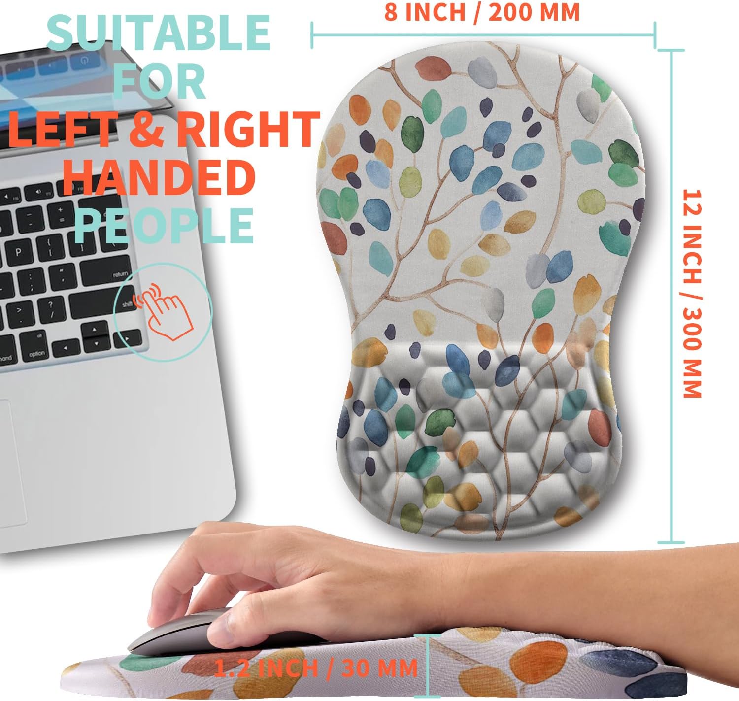 KUOSGM Alfombrilla ergonómica para mouse con diseño de masaje de gel, para aliviar el dolor del túnel carpiano, reposamuñecas, almohadilla de espuma