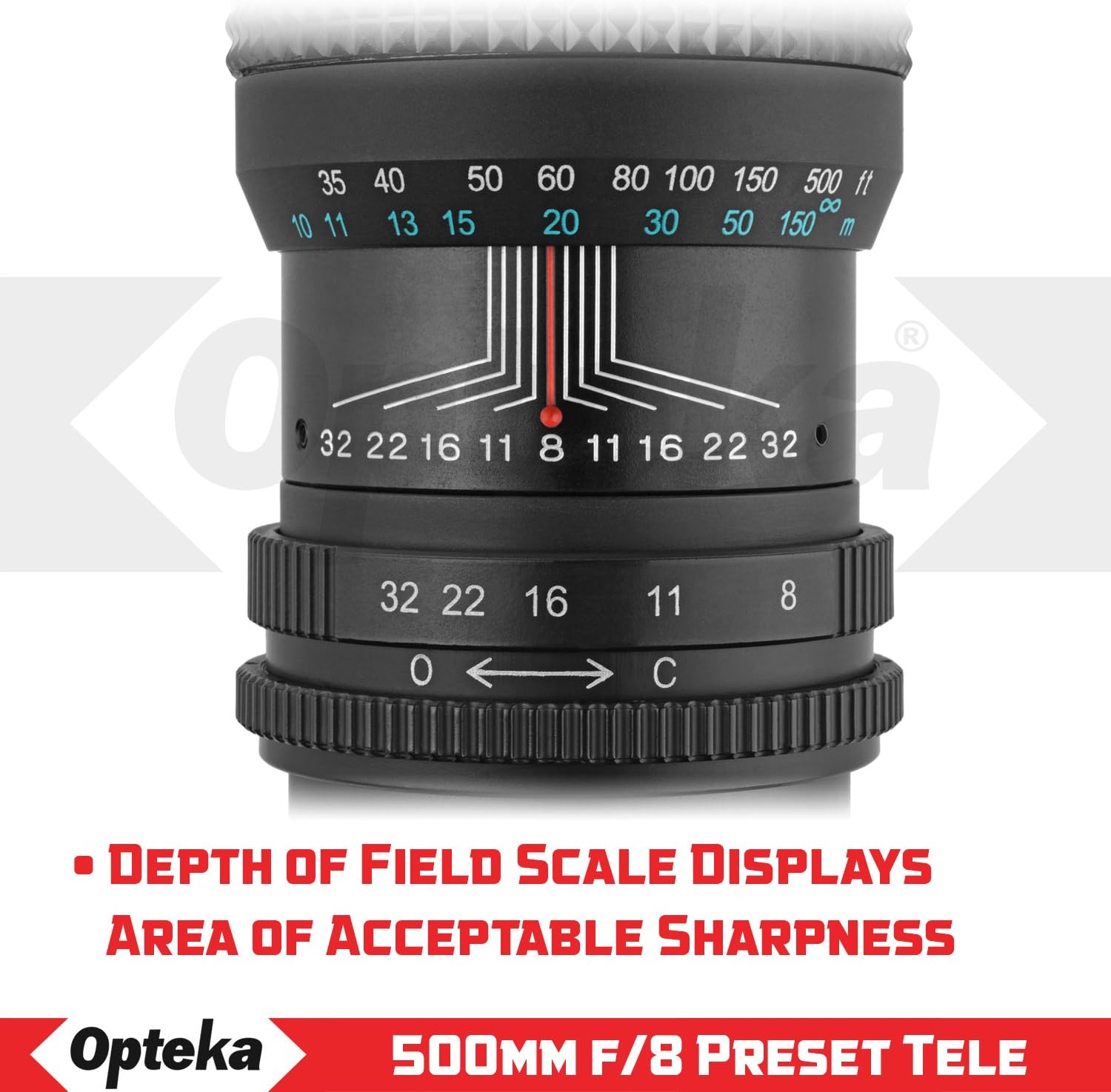 Opteka Lente teleobjetivo manual de 19.685 in39.370 in f8 para Nikon F-Mount D6, D5, D4, DF, D850, D810, D780, D750, D700, D610, D500, D7500, D7200,