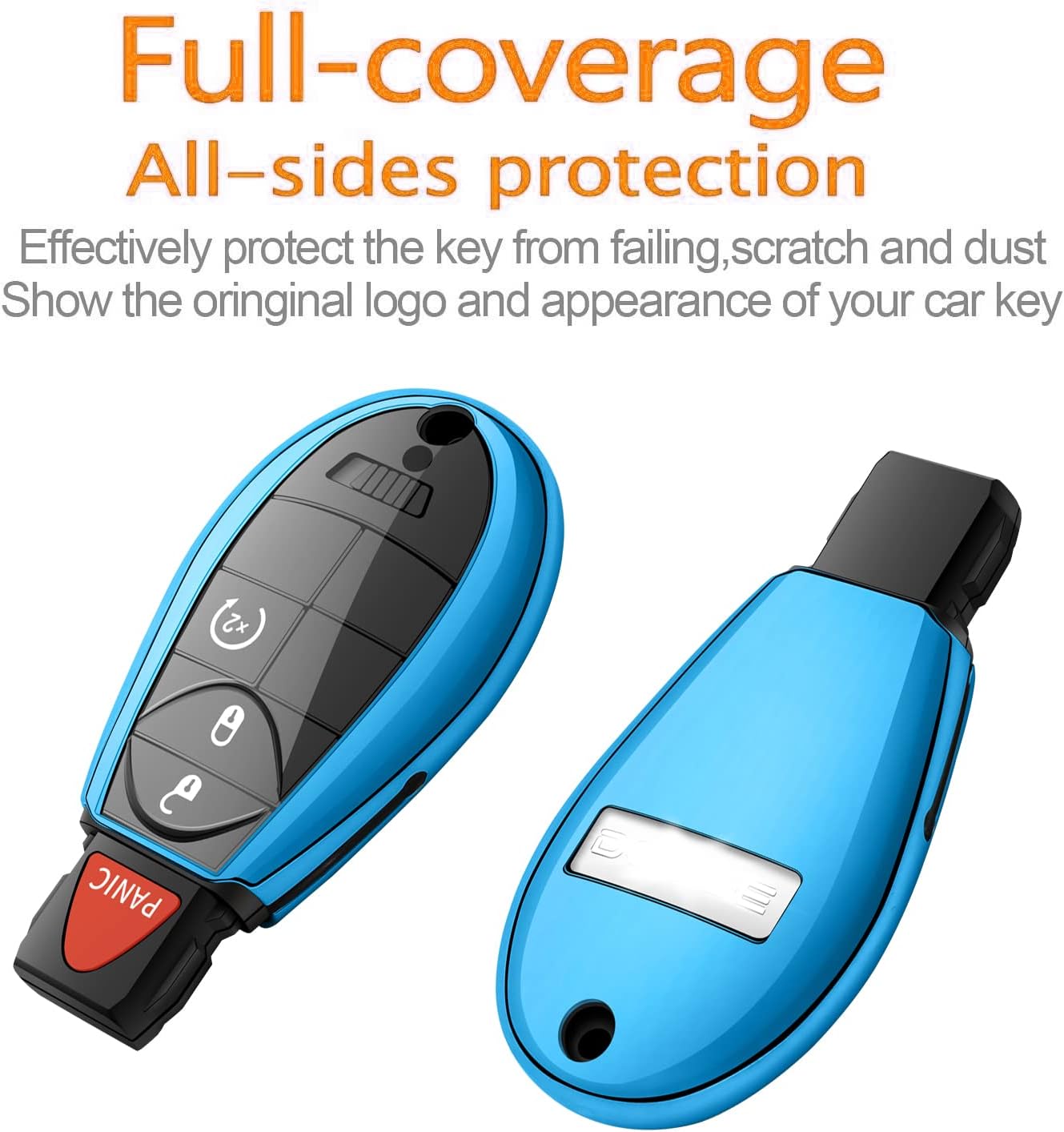 Funda protectora suave para llavero de Dodge, funda protectora suave con llavero de cuero, apta para llave de control remoto Grand Caravan Charger