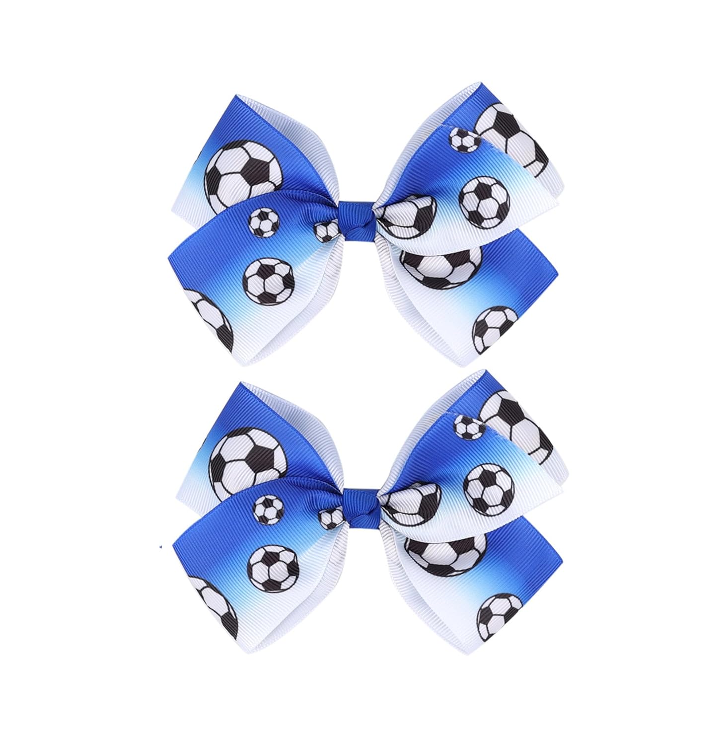Pinzas para el pelo con lazo de fútbol, accesorios para el cabello para niñas (FJ27) (azul E)