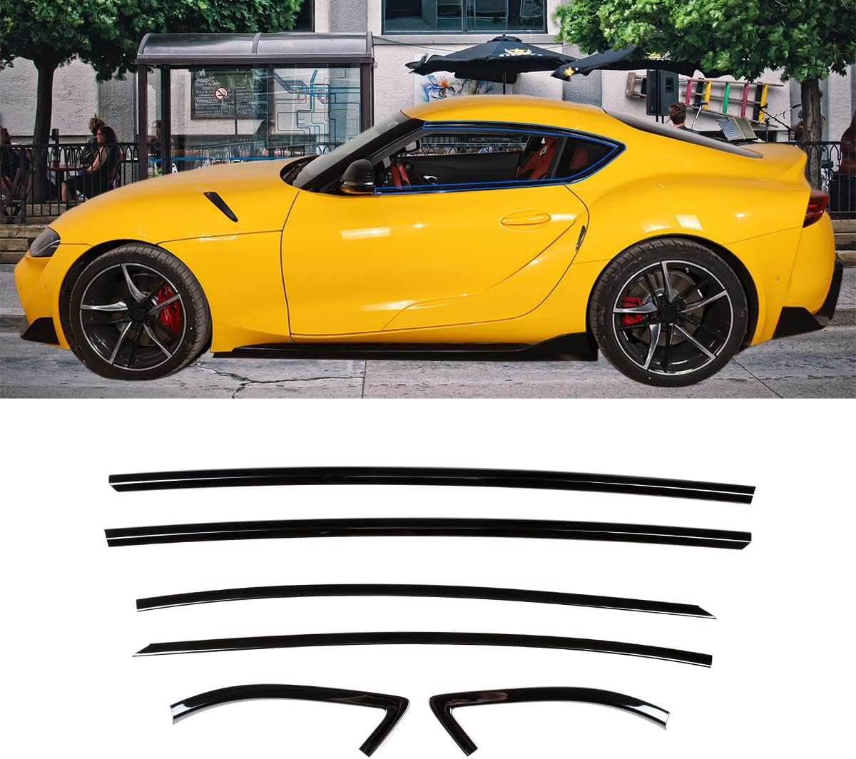 Ajuste para moldura de ventana de Toyota Supra GR A90 A91 MK5 2019-2024, tira de sellado de ventana, cinturón de sellado de ventana antiarañazos