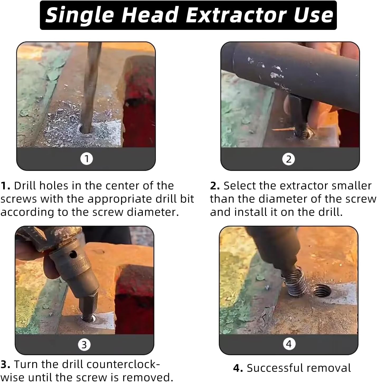 DPTOOL Juego de 25 extractores de tornillos, juego de extractor de pernos fácil de salir, juego de tornillos multispline de cabeza hexagonal para