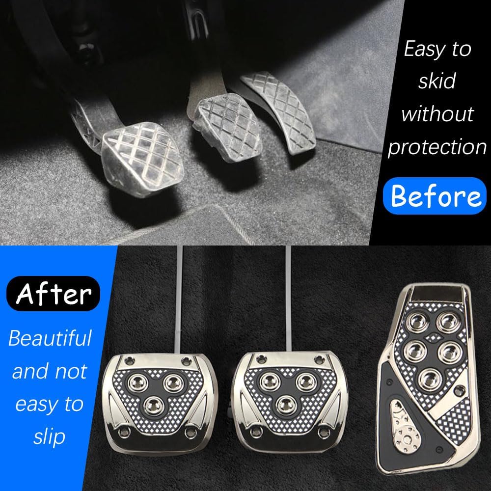 Almohadillas para pedal de automóvil, kit de placa de descanso de pedales, cubiertas de pedal de gas, almohadillas de pedal de freno de acelerador,