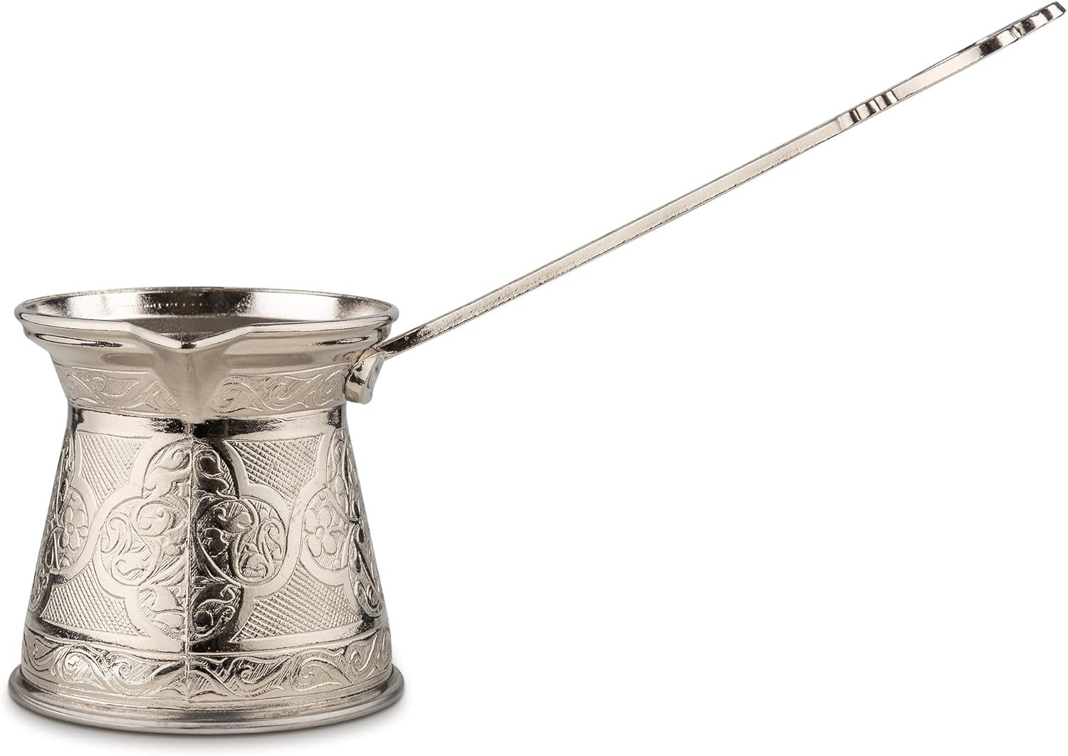 Alisveristime Auténtica cafetera turca, hecha a mano CezveIbrik, varios tamaños y colores disponibles, mejora tu experiencia de café ahora. (plata,