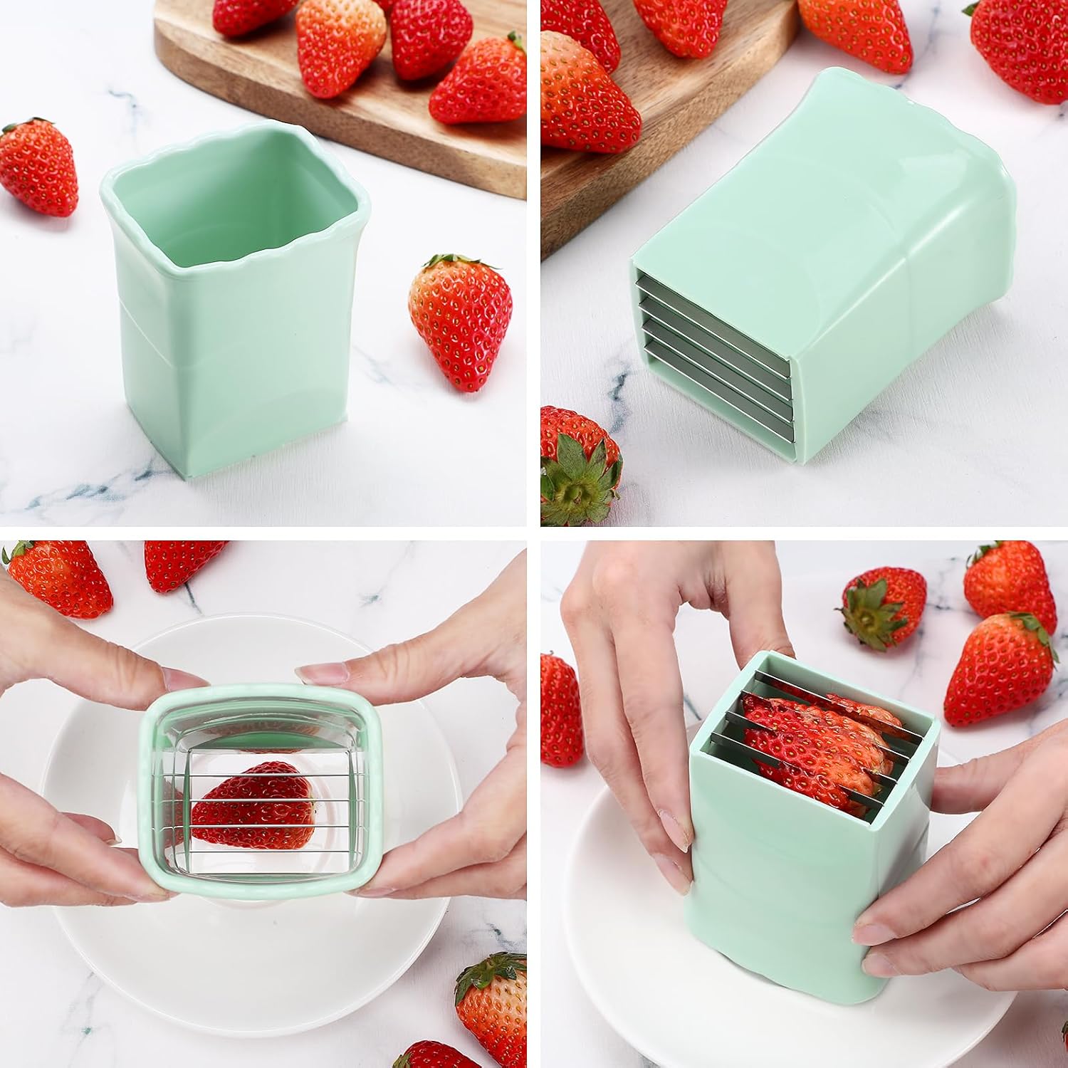 Cortador de huevos y fresas 3 piezas de mano rebanadas de plátano – Cortador de verduras y hongos