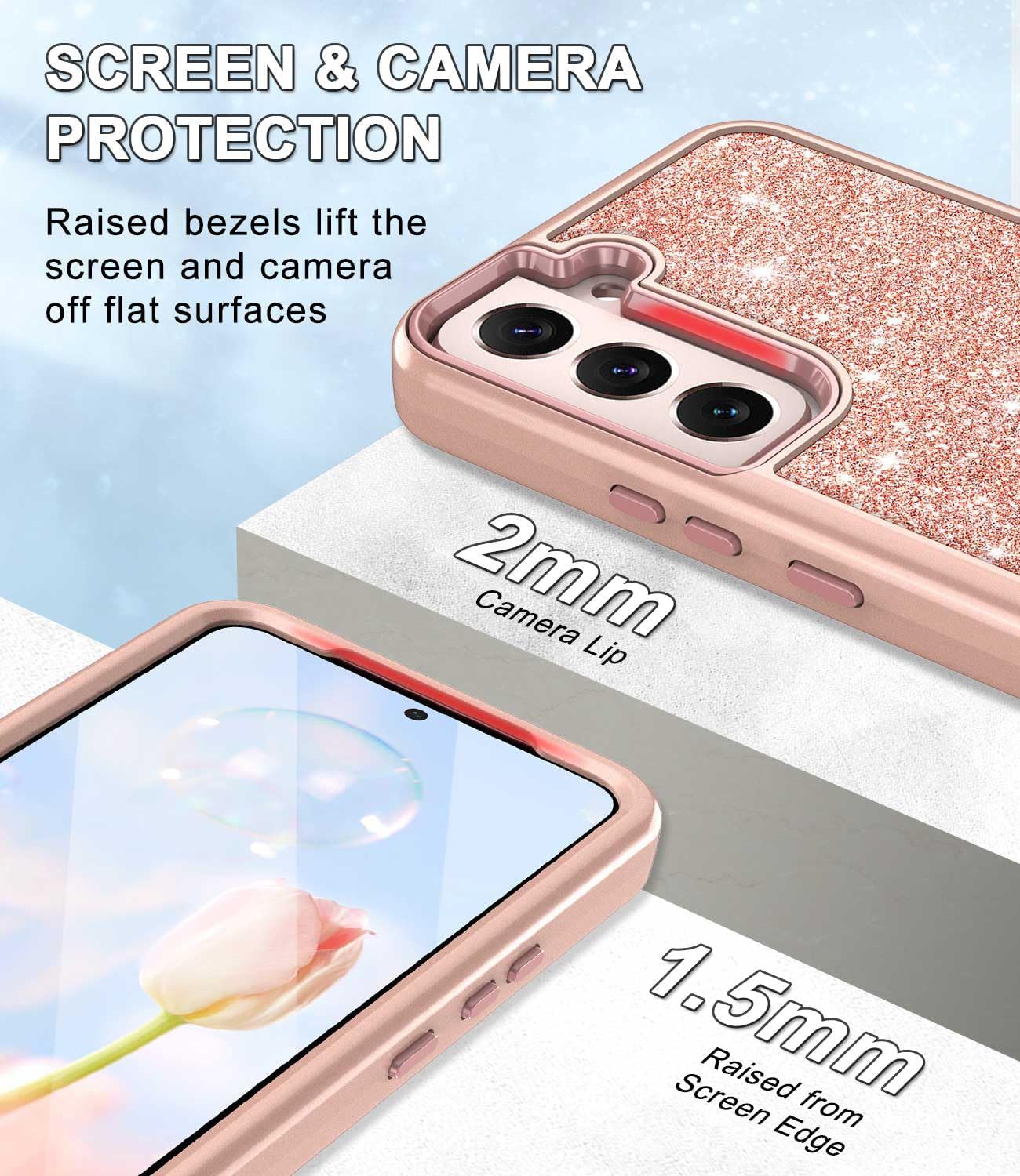 Btscase Funda para Samsung Galaxy S22+S22 Plus 5G, patrón de mármol 3 en 1, resistente a prueba de golpes, cuerpo completo, policarbonato duro y