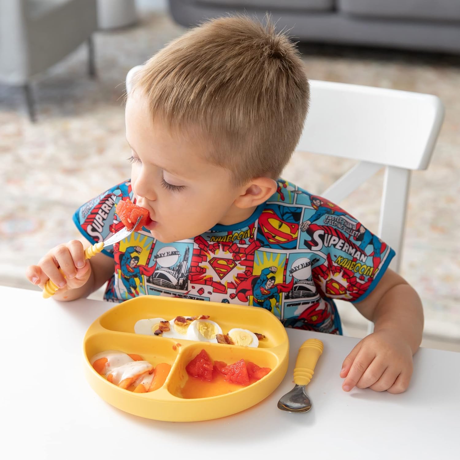 Bumkins Baberos para bebés y niños pequeños, baberos para niñas y niños, grandes para 1-3 años, babero impermeable de manga corta para niños