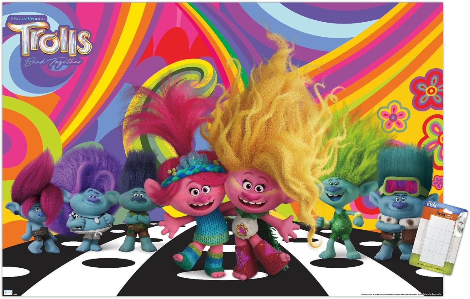 Trends International Trolls Band Together – Póster de pared del universo, 22.37 x 34.00 pulgadas, póster premium y paquete de montaje