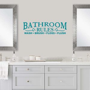 Adhesivo decorativo para pared de baño  Calcomanías de baño  Reglas de baño Cepillo de lavado de hilo dental para pared de baño  Verde azulado Adhesivo decorativo para pared de baño  Calcomanías de baño  Reglas de baño Cepillo de lavado de hilo dental para pared de baño  Verde azulado