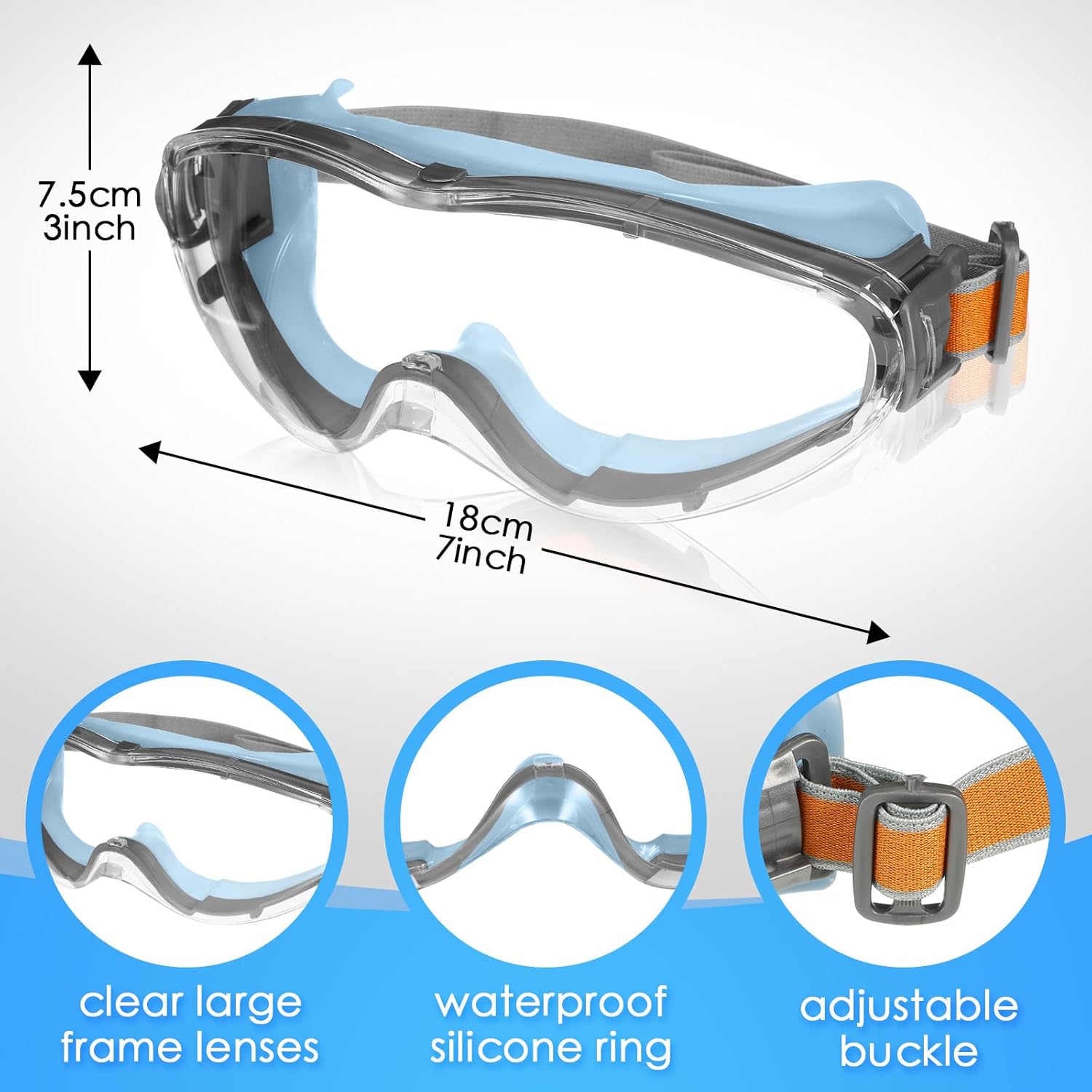 12 gafas de seguridad antivaho lentes transparentes de laboratorio que se ajustan sobre las gafas, gafas protectoras para hombres y mujeres,