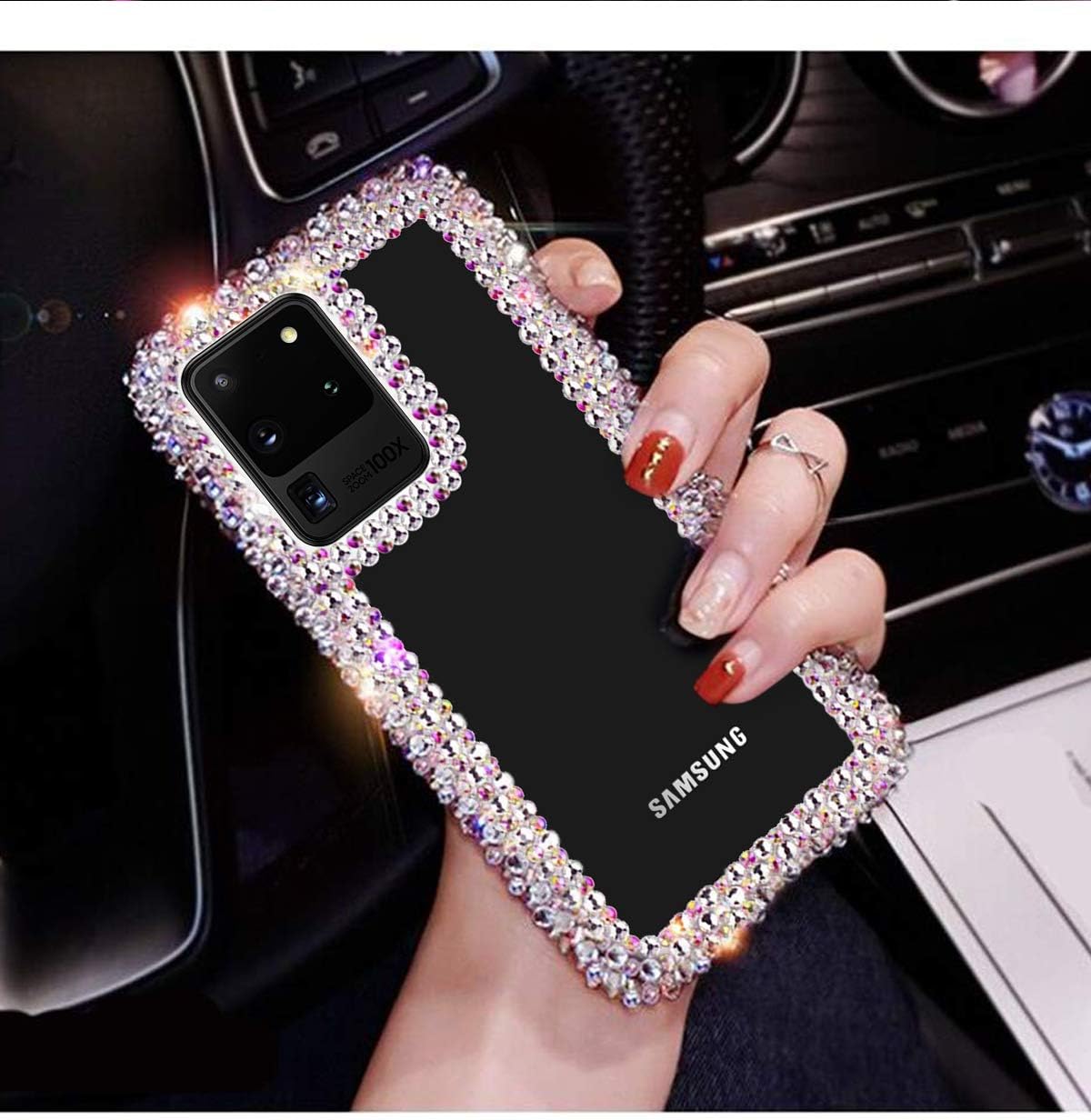 Bonitec Jesiya – Funda para Samsung Galaxy S20 Ultra con purpurina 3D, funda protectora transparente para Samsung Galaxy S20 Ultra transparente para