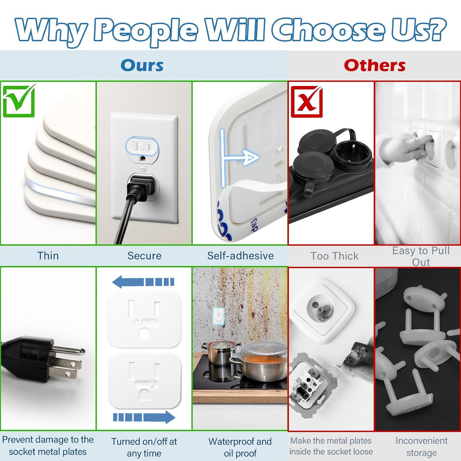 Fundas de seguridad para enchufes 2023, paquete de 30 fundas para enchufes eléctricos, a prueba de bebés, fundas para enchufes de enchufe eléctrico