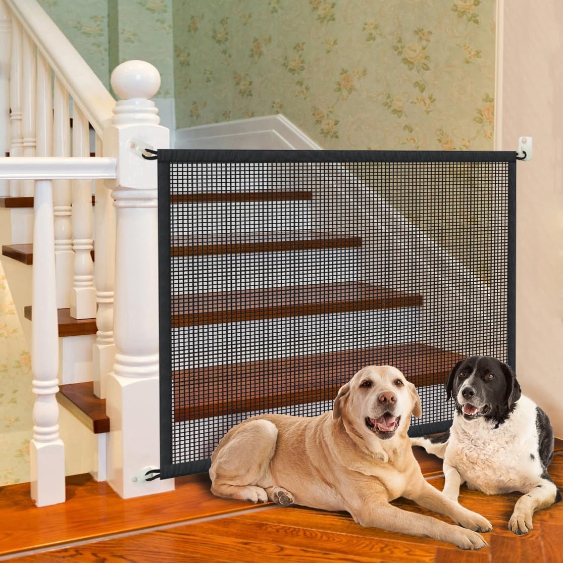 Puerta para perros para escaleras Puertas para mascotas para la casa Puerta de malla para perros para puertas, escaleras, seguridad interior de 29