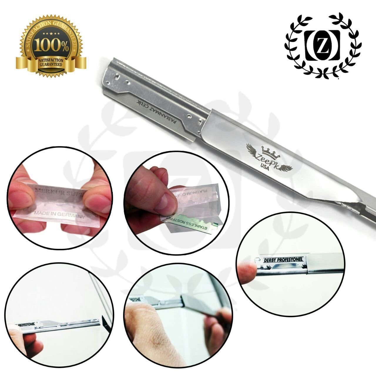 BARBER SALON CORTE RECTO GARGANTA Húmedo RAZOR DE Afeitado NAVAJA CON CUCHILLAS