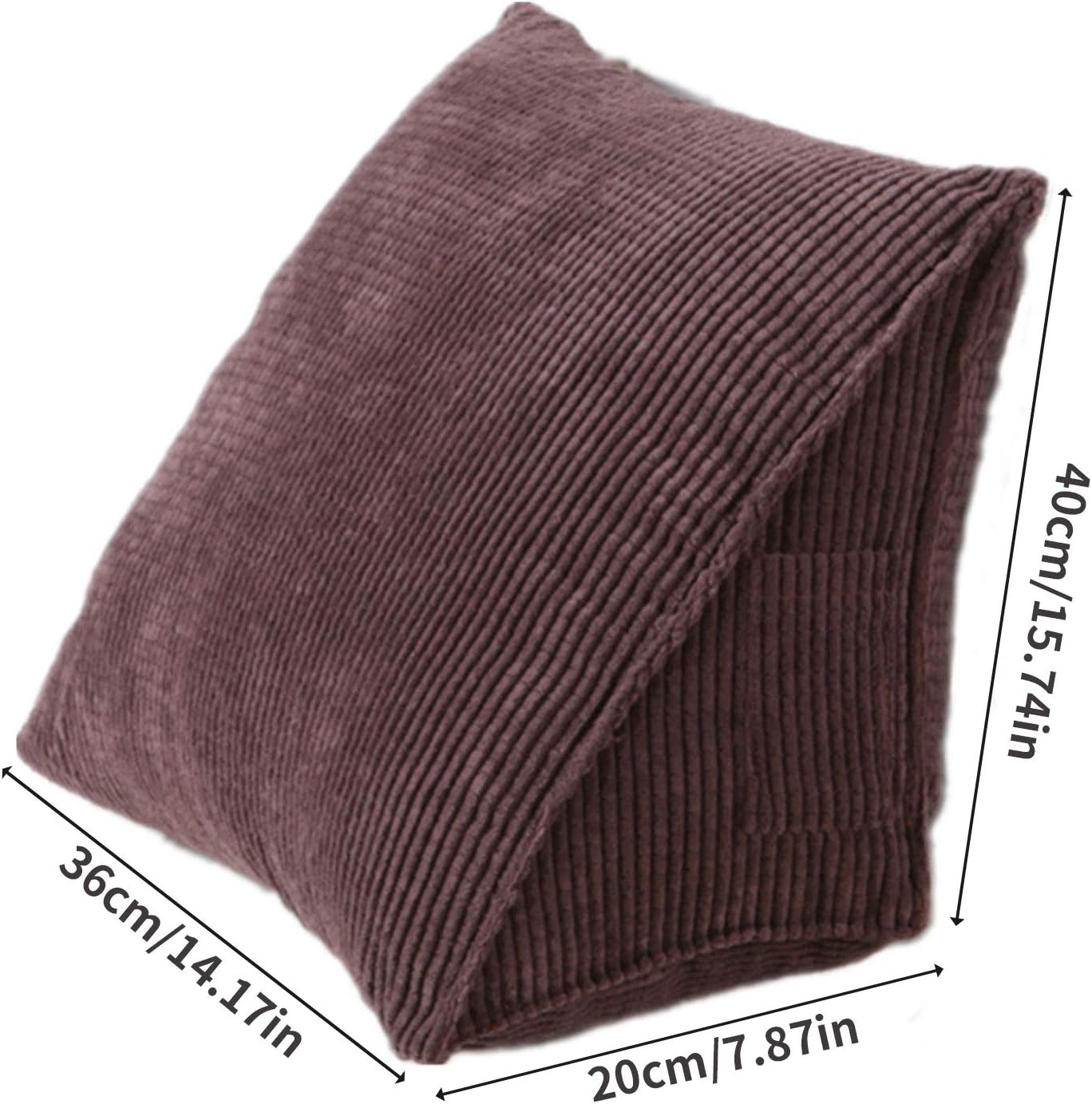 Almohada de lectura de cuña suave, cojín triangular de pana para respaldo, posicionamiento para sofá, cama, silla de oficina, almohada de apoyo para