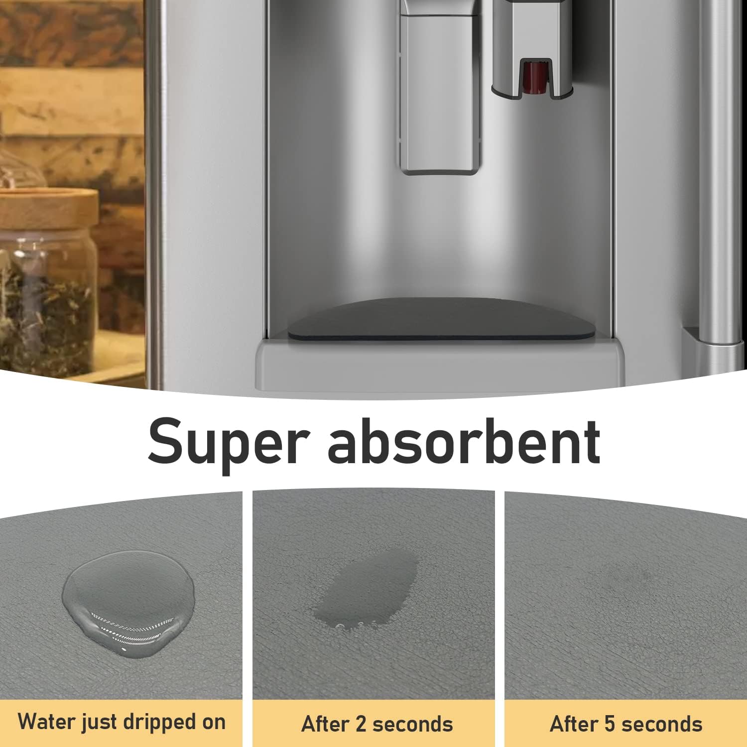 LOPNUR Bandeja de goteo para refrigerador, receptor de goteo para refrigerador para bandeja de agua, paquete de 4 mini bandejas de goteo de agua