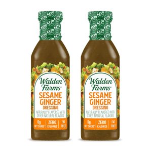 Walden Farms Aderezo de jengibre y sésamo, botella de 12.oz (paquete de 2)  Fresco y delicioso, 0.00 oz de carbohidratos netos, condimento Kosher, Walden Farms Aderezo de jengibre y sésamo, botella de 12.oz (paquete de 2)  Fresco y delicioso, 0.00 oz de carbohidratos netos, condimento Kosher,