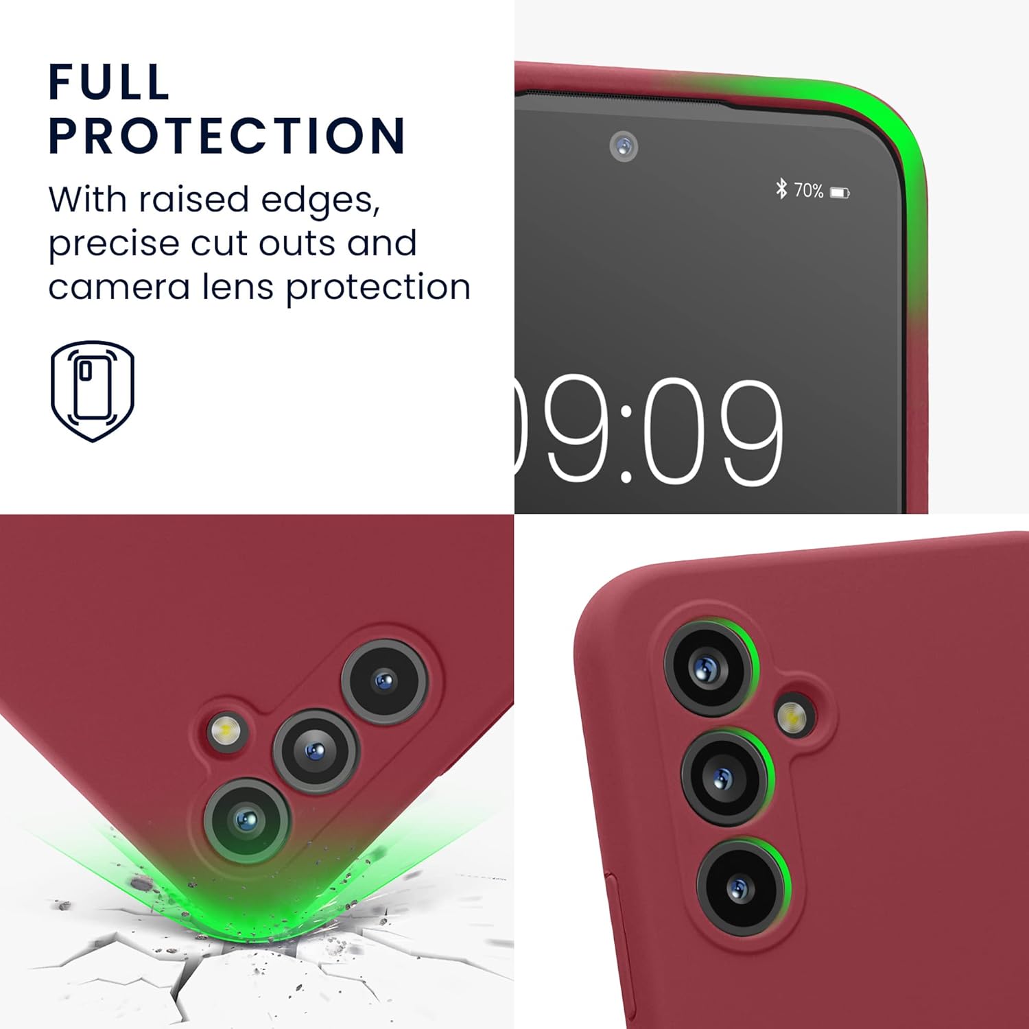 kwmobile Funda compatible con Samsung Galaxy A54 5G – Funda delgada de silicona TPU – Acabado suave al tacto – Rojo ruibarbo