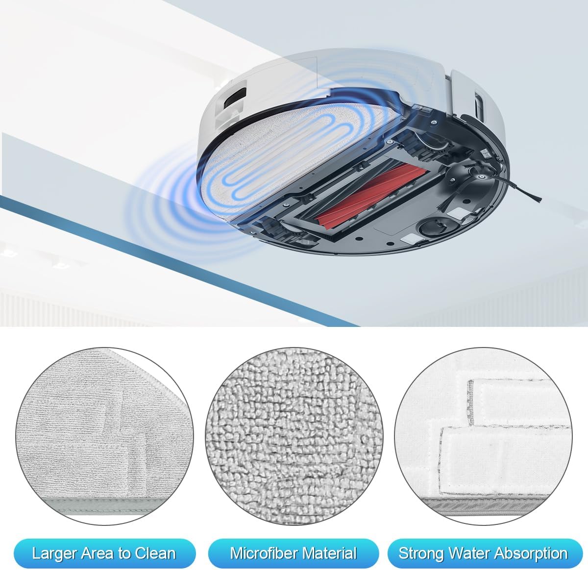Kit de accesorios para Roborock S8 Pro UltraS8 Plus, 1 par de cepillos de goma dobles, 1 cepillo rodante autolimpiante, 4 almohadillas para