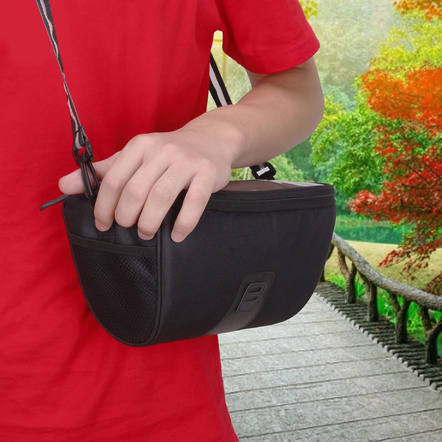 Bolsa de manillar de bicicleta, impermeable, multifuncional, para manubrio de bicicleta, funda para teléfono de bicicleta, bolsa de almacenamiento