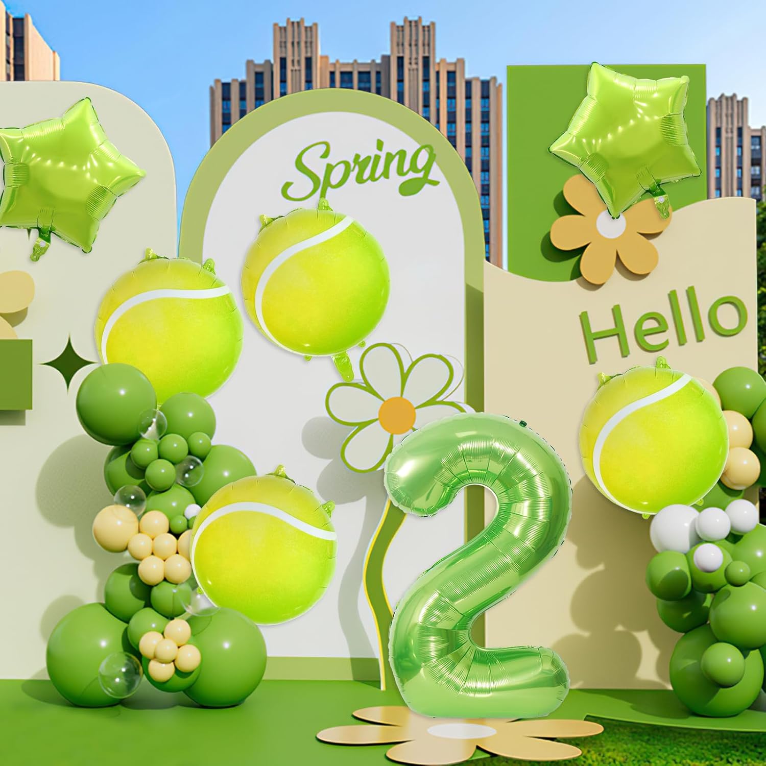 7 decoraciones para fiestas de tenis, cumpleaños, globos de aluminio Mylar para hombres, mujeres y niños, suministros de fiesta temática deportiva