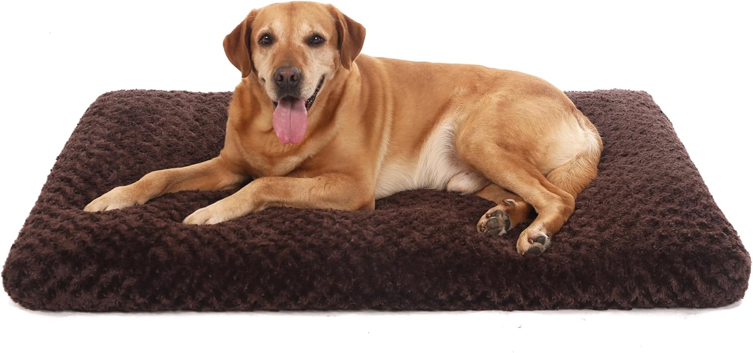 Cama de felpa para perros, cama lavable para perros XL, almohadilla mullida y cómoda con parte inferior antideslizante para un sueño cómodo, 41 x 27