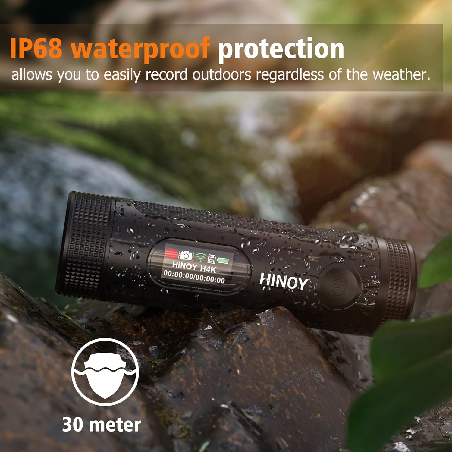 Kit profesional de cámara de acción de caza de video H4K, videocámara WiFi real 4K, grabación de 10H, cámara impermeable de 30M, 3 soportes de 64 GB