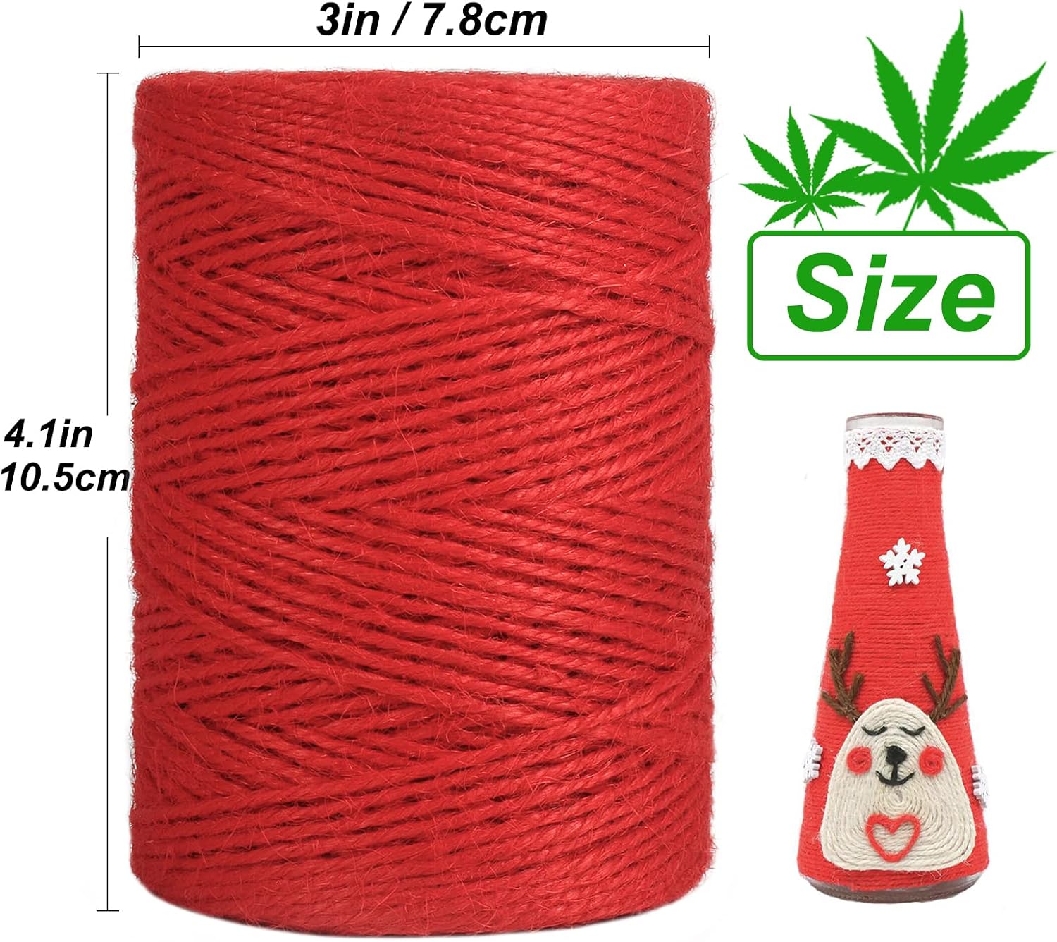 Vivifying Cordel rojo, cuerda de Navidad de 656 pies de 0.079 in para envolver regalos, manualidades, embalaje y decoración