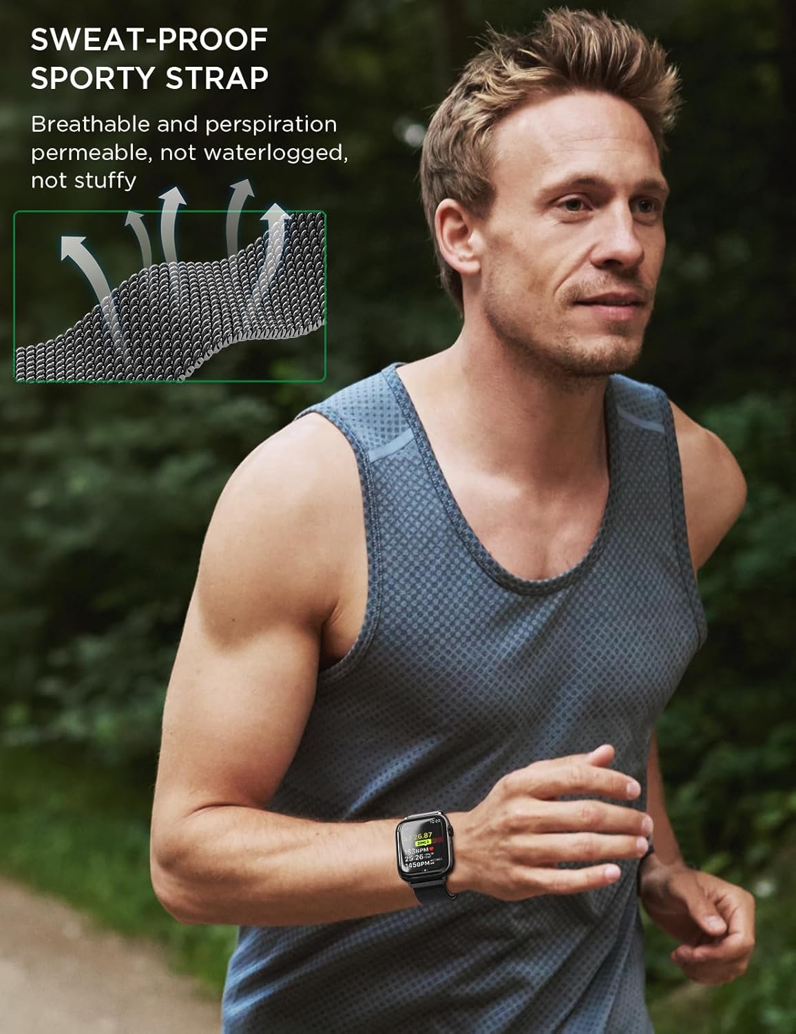 Correas de patente compatibles con Apple Watch Series 9, 8, 7, 6, 5, 4, 3, Ultra 2, 1, SE de 1.929 in, 1.772 in, 1.732 in, 1.654 in, 1.614 in, 1.575