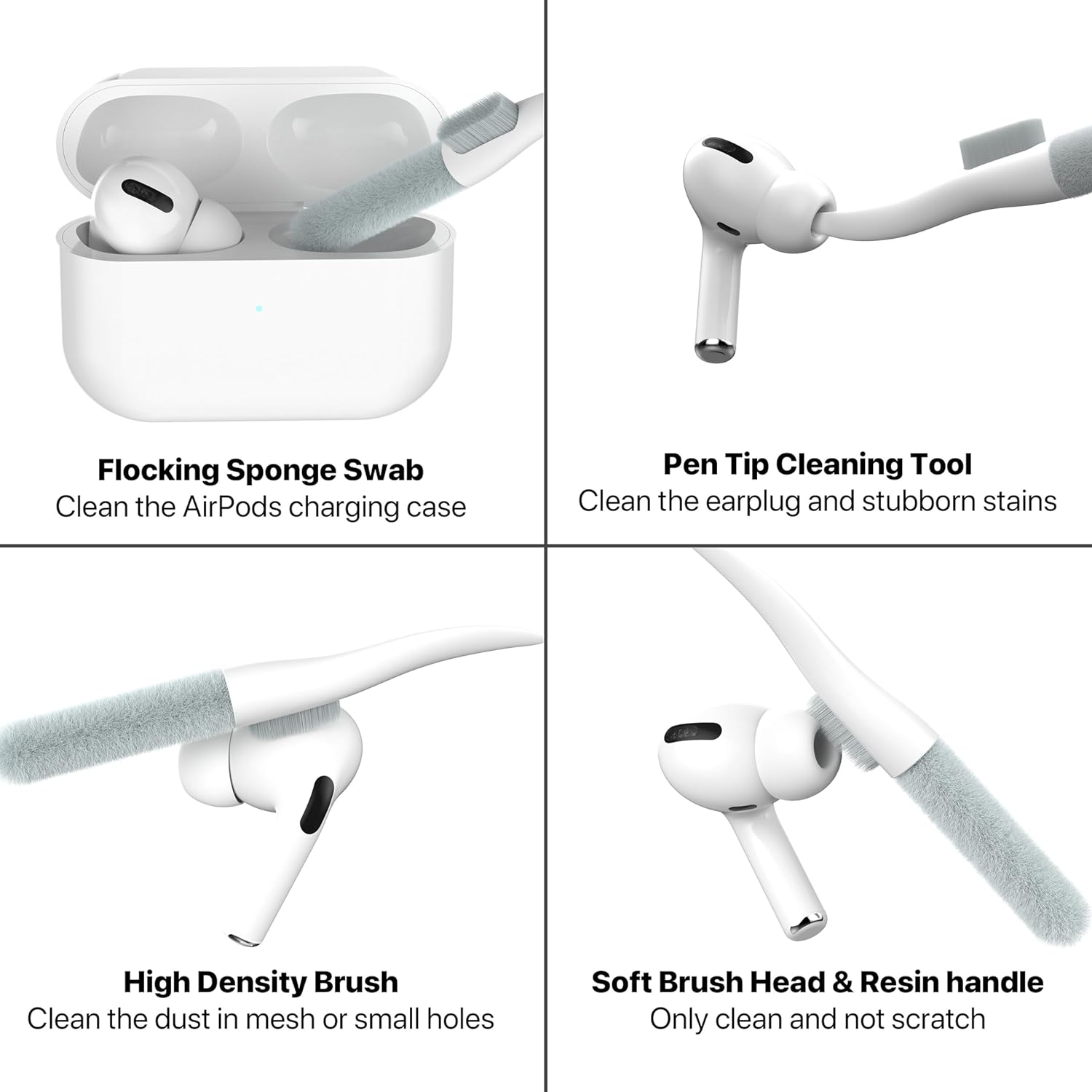 Valkit Funda compatible con Airpods Pro de 21 generación con kit de limpieza, funda militar para AirPod Pro 2 con cerradura y cordón, funda