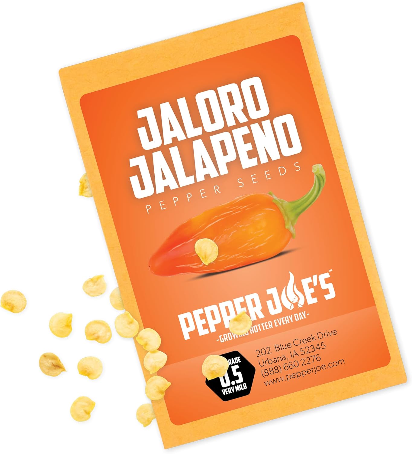 Pepper Joe’s Jaloro Semillas de pimiento jalapeño  Paquete de más de 10 semillas de pimiento jalapeño amarillo suave, cultivadas en Estados Unidos,
