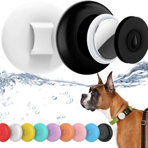 Paquete de 2 soportes impermeables IPX8 para collar de perro, funda de aire oculta para collar de gato, funda de silicona antipérdida para AirTag Paquete de 2 soportes impermeables IPX8 para collar de perro, funda de aire oculta para collar de gato, funda de silicona antipérdida para AirTag
