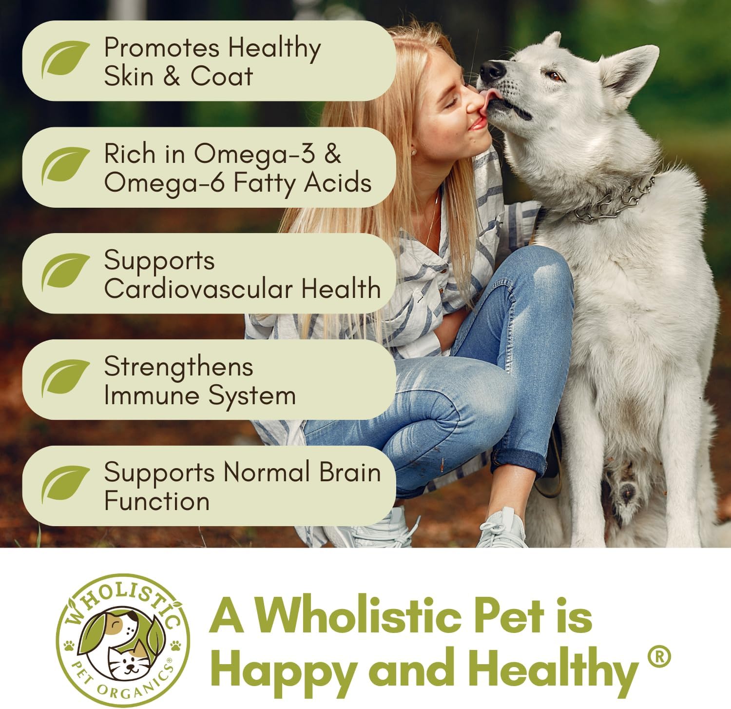 Wholistic Pet Organics Aceite de salmón Aceite de salmón salvaje de Alaska de aguas profundas para perros – Aceite de pescado Omega 3 para perros