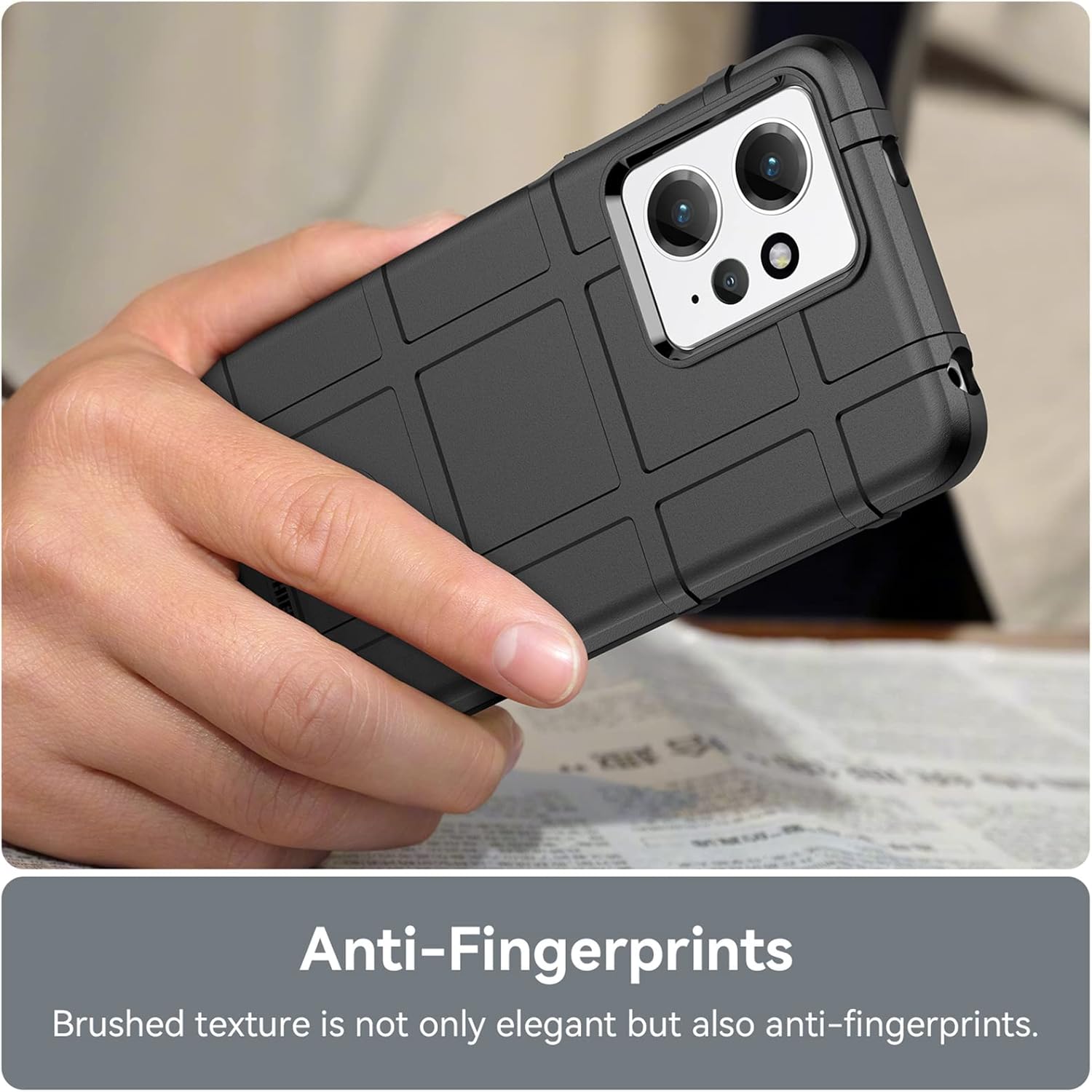 Ysnzaq Funda resistente duradera de grado militar para Xiaomi Redmi Note 12 4G (no 5G), ultra delgada TPU suave a prueba de golpes Funda protectora