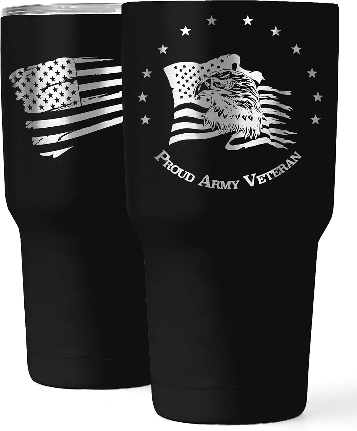 Vaso patriótico de 30 onzas de veterano del ejército de Estados Unidos, taza de viaje con bandera estadounidense, taza de viaje patriótica para