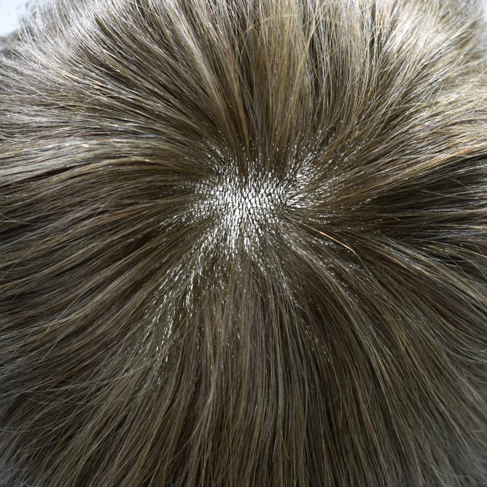 Toupee para hombres, piezas de cabello humano real, piel de polietileno, sistema de reemplazo de postizo para hombre, unidad de pelo de poliuretano