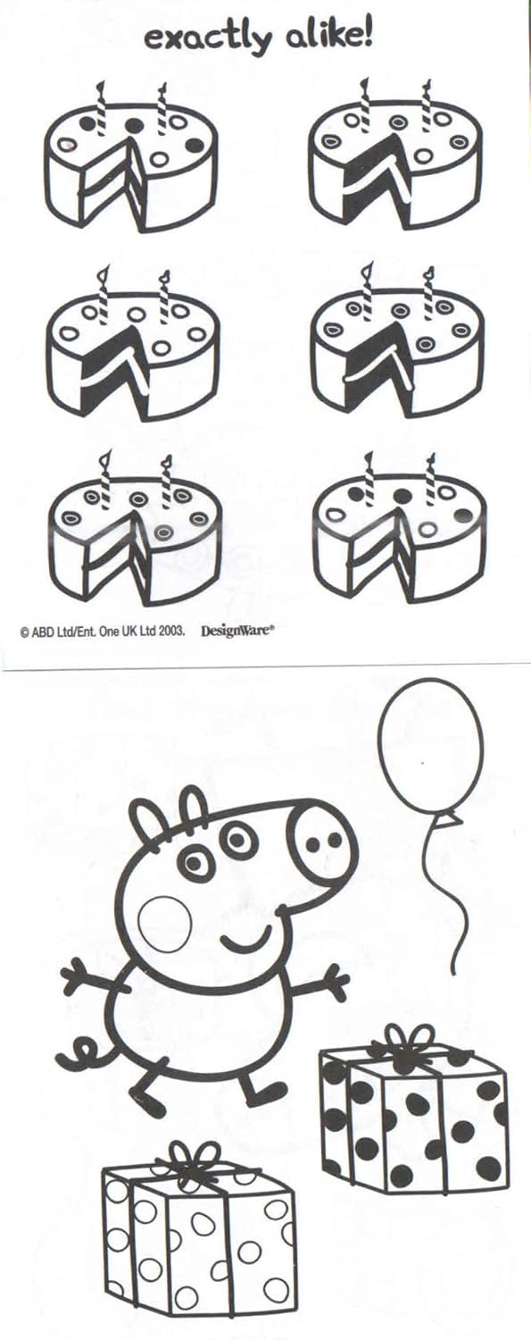 Designware Peppa Pig – Mini libro para colorear con crayones (2.5 x 3.5 pulgadas, 4 crayones)
