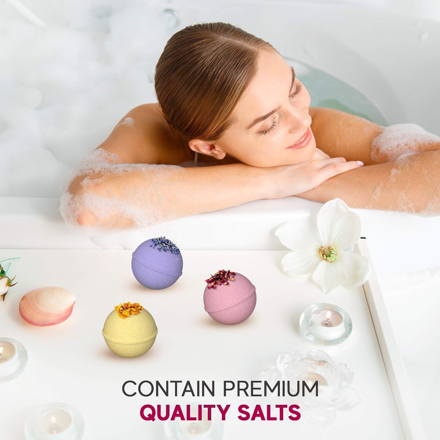 Handmade Organic Bath Bombs Gift Set For Women All Natural with Epsom Salt Relaxation Dead Sea Salt – Natural and Safe Bath Bombs Kit for Kids Her