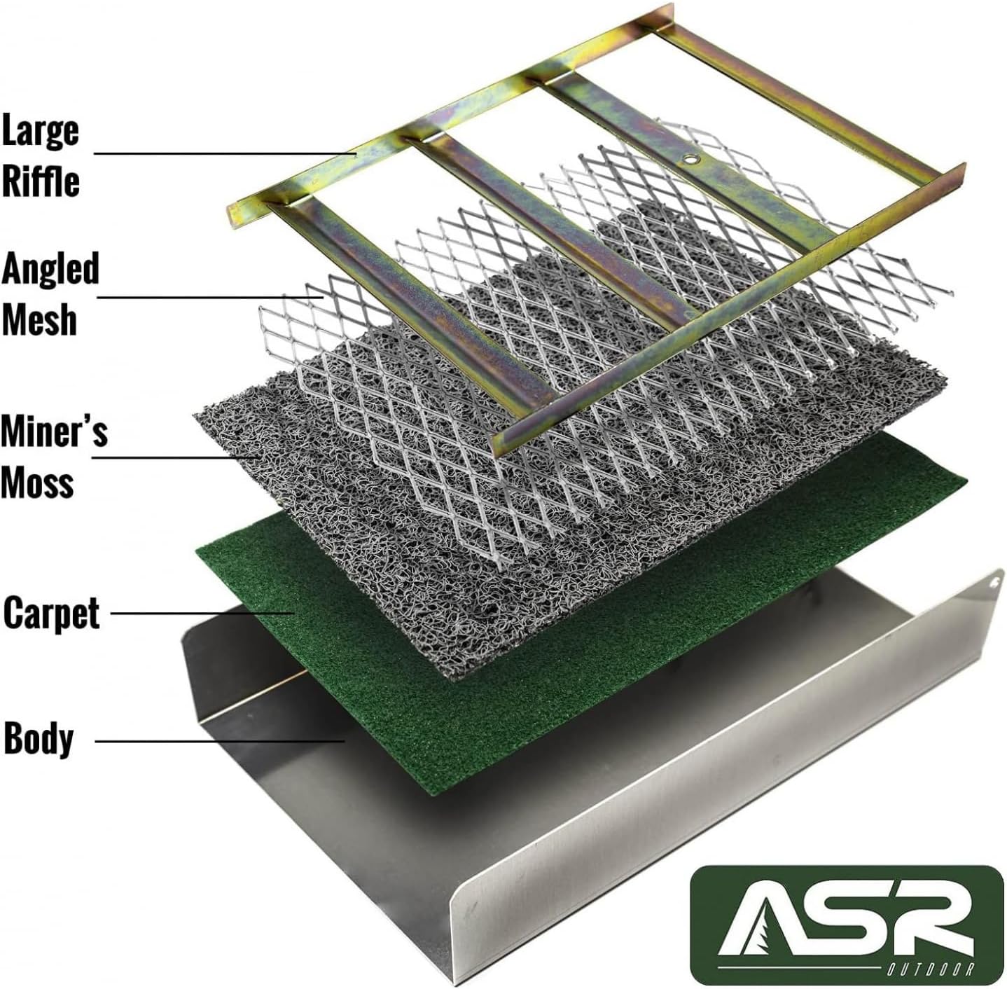 ASR Outdoor 50″ caja de esclusa de oro plegable equipo de prospección de aluminio