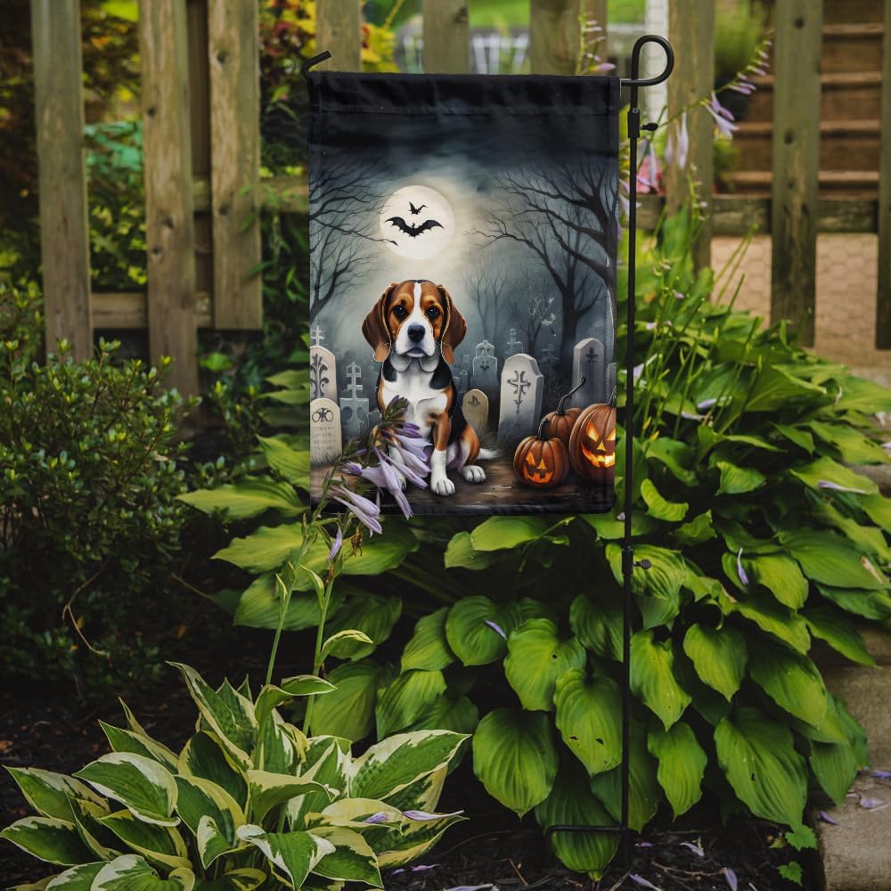 Caroline’s Treasures DAC2011GF – Bandera decorativa para jardín de Halloween con diseño de beagle para jardín, jardín, jardín, jardín, multicolor