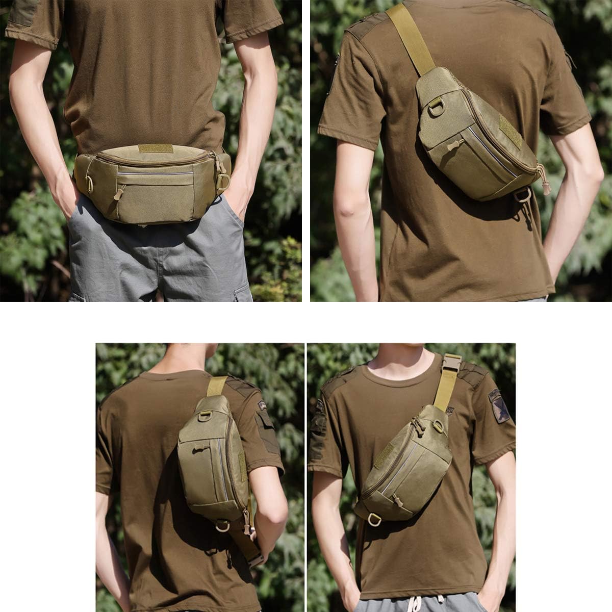 BraveHawk Outdoor – Riñonera táctica de nailon militar 800D Oxford resistente al agua, multiusos, EDC