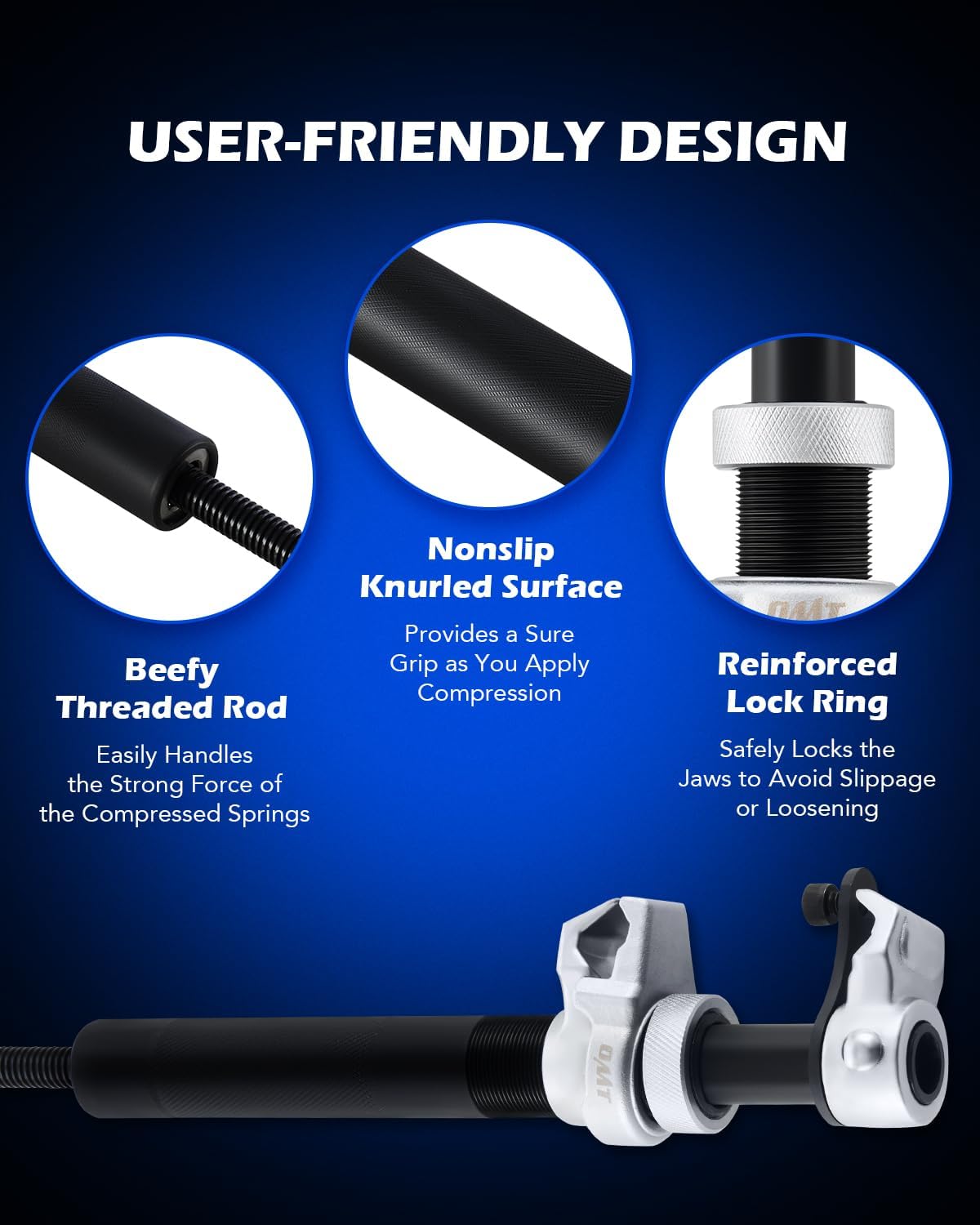 Orion Motor Tech Herramienta de compresor de resorte, juego de 2 herramientas de compresor de resorte helicoidal con soporte extensible, herramienta