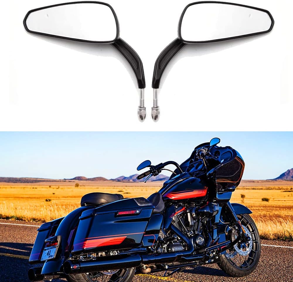 Espejos retrovisores de motocicleta negros compatibles con Harley Touring Road King Street Glide Softail CLASSIC SPORTSTER XL 1200 883 y más