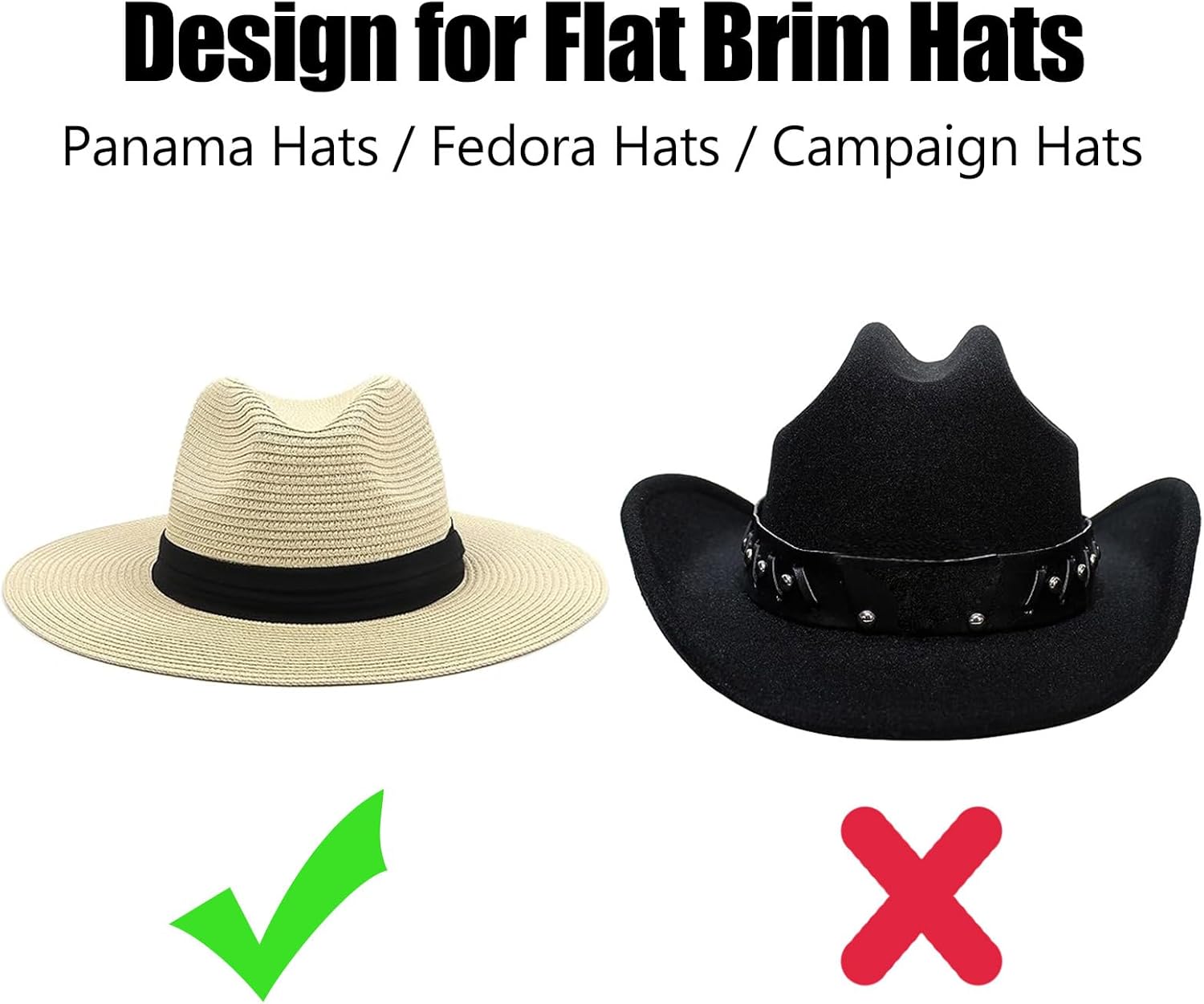 Soporte para sombreros de coche para camión, SUV, coche, camión, accesorios de automóvil, diseño para Panamá Fedora y sombreros de ala plana..