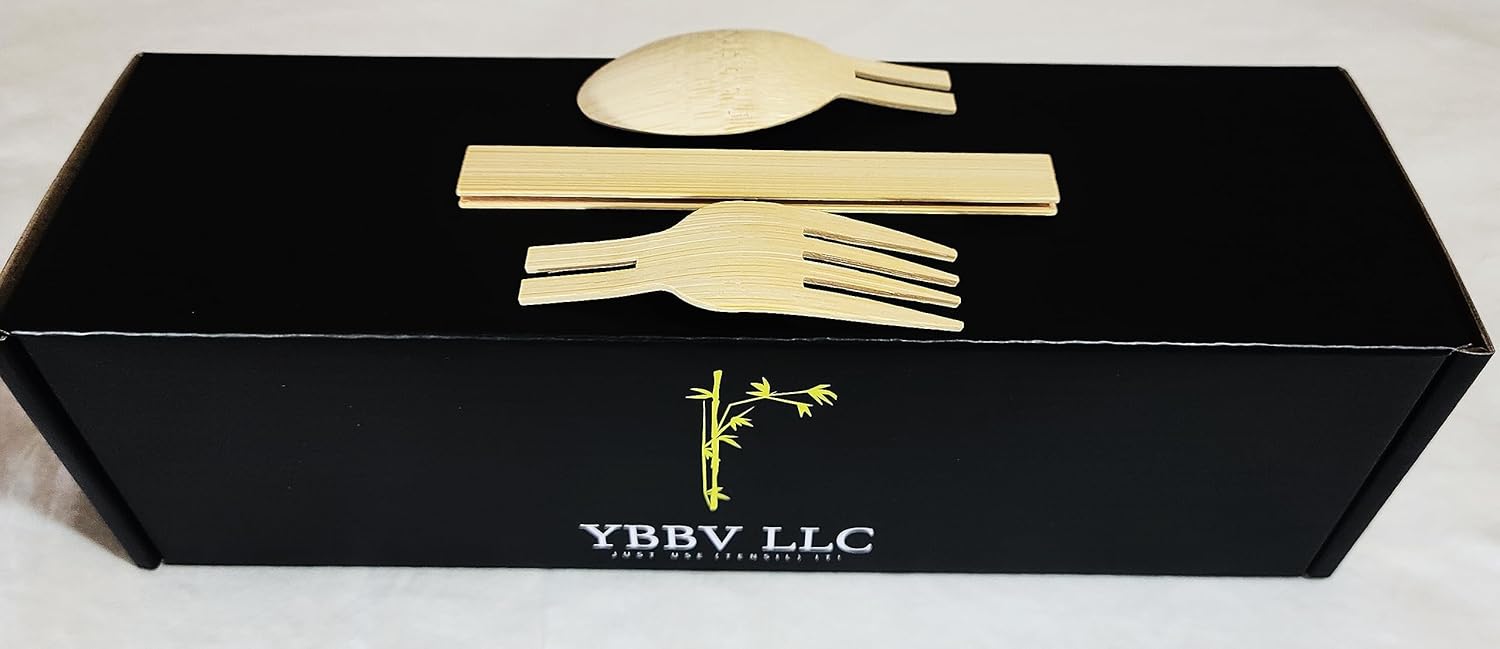 Biodegradable, compostable, desechable, renovable, desmontable veinte tenedores de bambú (cuchara y tenedor)